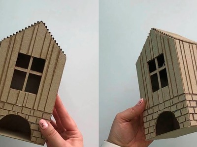 DIY How to make a miniature cardboard house