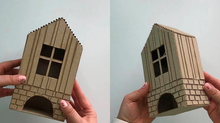 DIY How to make a miniature cardboard house