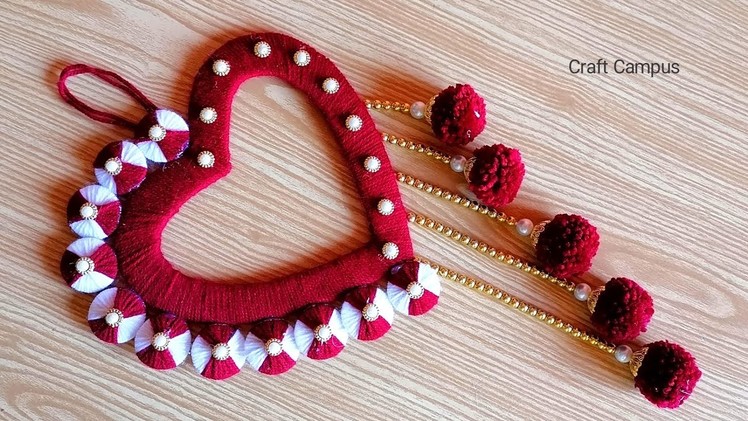 Heart Shaped Wall Decor  | Woolen Wall Hanging Craft Ideas | Easy Crafts to do At Home