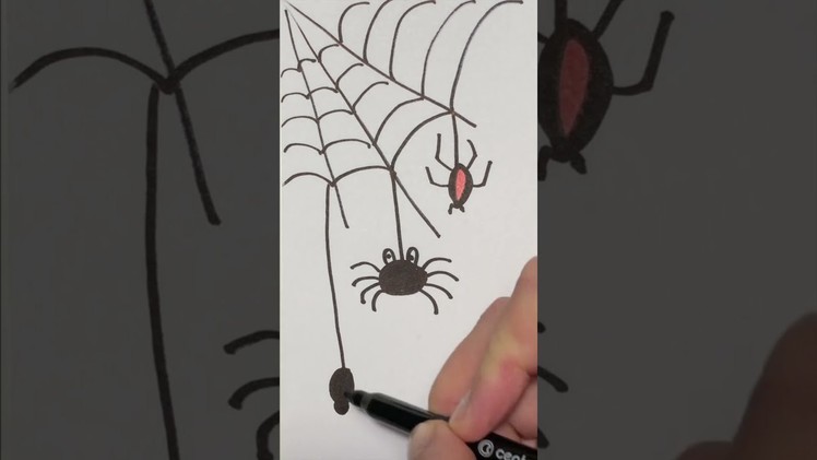 How to draw SPIDER WEB  easy and cute. ????