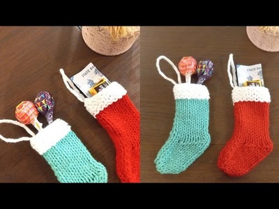 How to Knit Easy Mini Christmas Stockings For Beginners With Written Instructions | DIY Gift Ideas