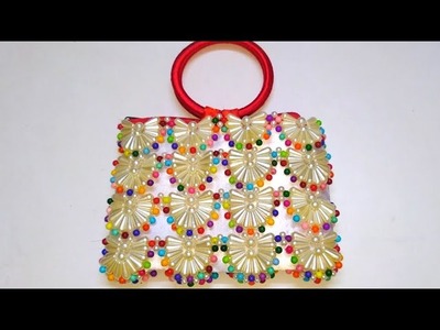 How to Make Beaded.Crystal Purse.Beaded Butterfly handbag|| Putir Bag ||Nomi. Namita crafts||