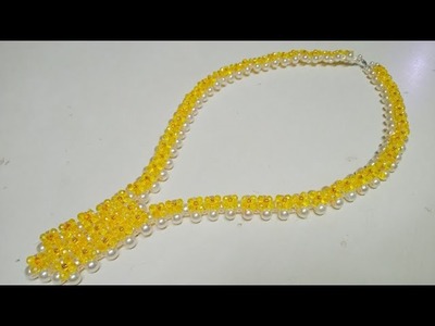 How to Make Designer Pearls  Necklace.Crystal Necklace.at Home