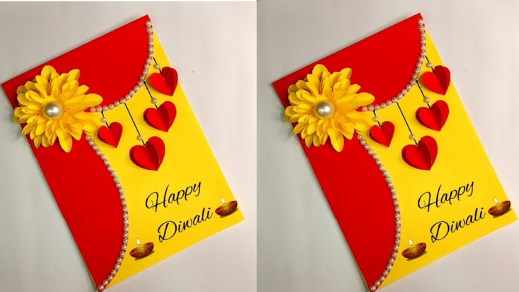 How to make diwali card. Handmade diwali card making. diy diwali greeting card. diwali card idea