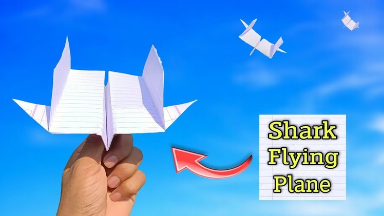 New notebook shark plane????, how to make paper flying shark plane, amazing paper plane making
