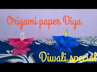 Paper Diya Making | Diwali Decoration Ideas At Home | Diya Decoration | Origami Paper Candle