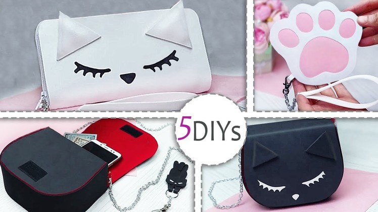 5 DIY Kitten Purse & Wallet Ideas Cat Bag Crafts???????? HOW TO MAKE A BAG