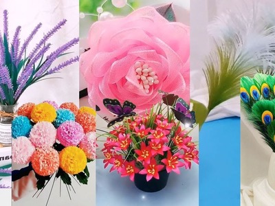 Best 06 Flower making DIY | Paper crafts Ides | Awesome Room Deco | SN Crafts