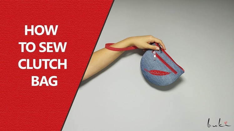 Buki | Denim Clutch Bag Sewing | How to Sew Handbag? (M size)