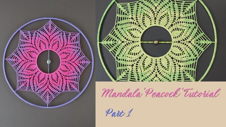 Crochet Dreamcatcher. Mandala "Peacock" Tutorial | Part 1. 3