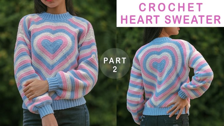 Crochet Heart Sweater Tutorial Part 2 (Inspired By Olivia_Made) | Chenda DIY
