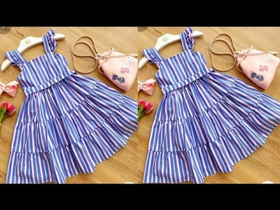 Designer baby frock cutting and stitching.9-10 year old baby dress