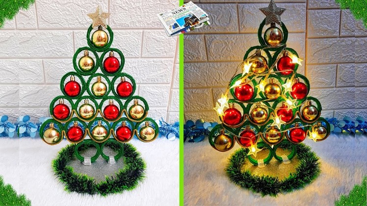 DIY Christmas tree made with Newspaper for Christmas decoration | Best out of waste craft idea????127