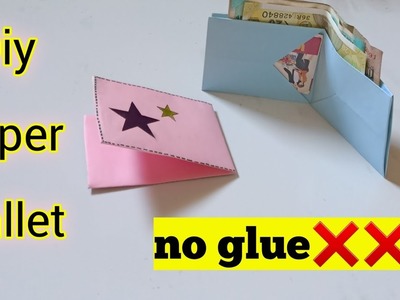 Diy paper wallet|No glue paper wallet|No glue paper craft|One sheet paper craft|Paper craft no glue