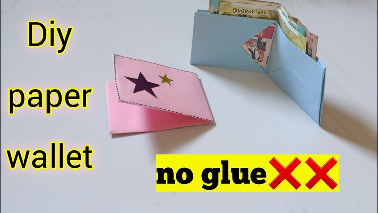Diy paper wallet|No glue paper wallet|No glue paper craft|One sheet paper craft|Paper craft no glue