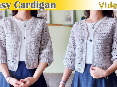[ENG Sub] First Crochet Cardigan Easy V-neck Jacket Part 2 - Chaqueta Sweater Cárdigan Escote V