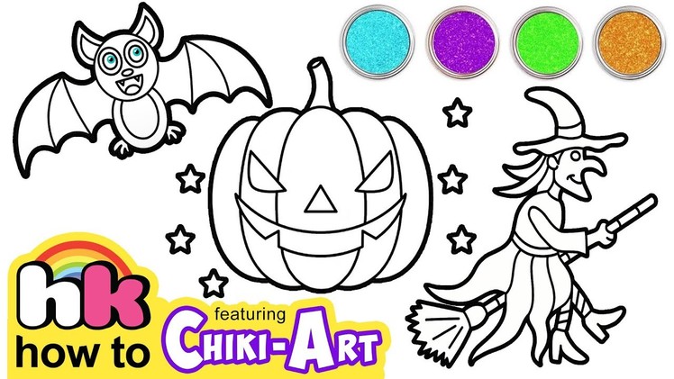 Halloween Drawings Easy | Draw Spooky for Kids | Bat Drawing | Chiki Art | HooplKidz How to
