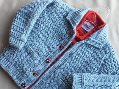 Hand Knitted Cardigan (Jacket) For Baby Age 1 year old step by step tutorial