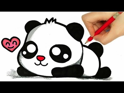 HOW TO DRAW A PANDA easy step by step - drawing a panda kawaii