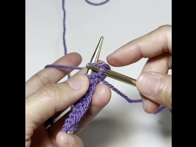 How to knit (k) stitch #shorts