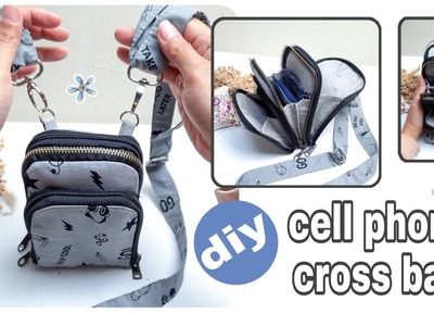 How to make a cell phone purse | Diy crossbody bag tutorial | How to sew simple sling bag
