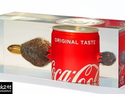 Shooting a Coca-Cola can. Bullet Underwater. DIY a Simple Way. RESIN ART