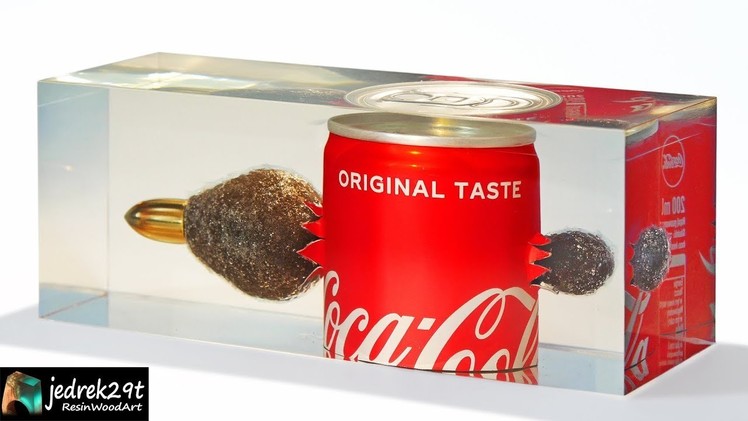 Shooting a Coca-Cola can. Bullet Underwater. DIY a Simple Way. RESIN ART