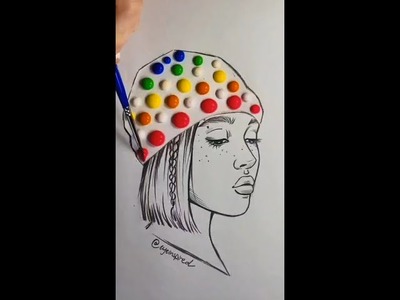 Special colorful hat????????????????|Satisfying Créative|#Shorts❤️️+????+????#drawing #painting