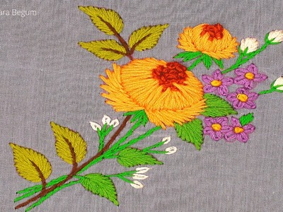 Stylish Hand Embroidery Designs, New Flower Embroidery Pattern, Flower Sewing Idea-500
