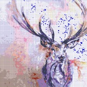 Counted Cross Stitch pattern watercolor deer embroidery 193*165 stitches CH1110