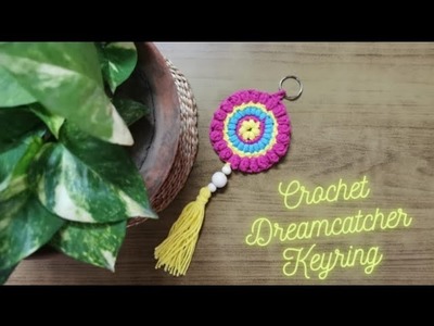 Crochet Dream-catcher Key Ring. Bag Charm| Beginner Friendly Scrap Yarn Project| Heart and Craft