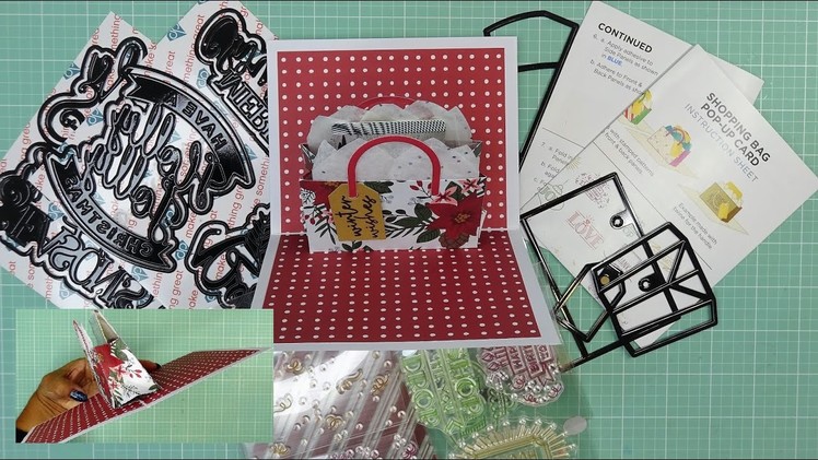 Diamond Press "Shopping Bag Pop Up Card" Stamps & Dies Set Review Tutorial! So Adorable & Easy!
