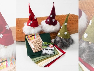 How to Make your own Gnome - Winter Themed Gnomes made from Fur Poms and Felt, with Craft Warehouse