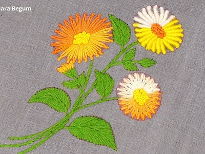 Pretty Flowers Embroidery Designs, Three Flower Embroidery Tutorial, Flower Embroidery Designs-495