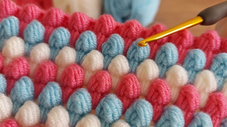 Super Easy Crochet Baby Blanket Pattern for Beginners Knitting - Muhteşem tığ işi örgü modeli. 
