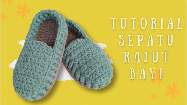 Tutorial Sepatu Rajut Bayi. Crochet Baby Shoes. Motif Crocodile