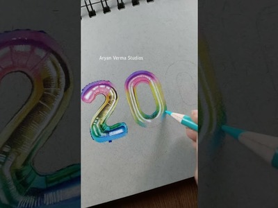 200k rainbow balloons drawing : tutorial #shorts