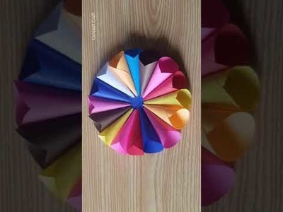 Beautiful Paper Wall Hanging Craft |  Colorful Flower Wall Hanging Making at Home | #Shorts