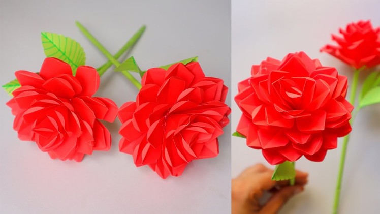 Easy way to make paper rose for flower vase | origami paper flower | great paper art