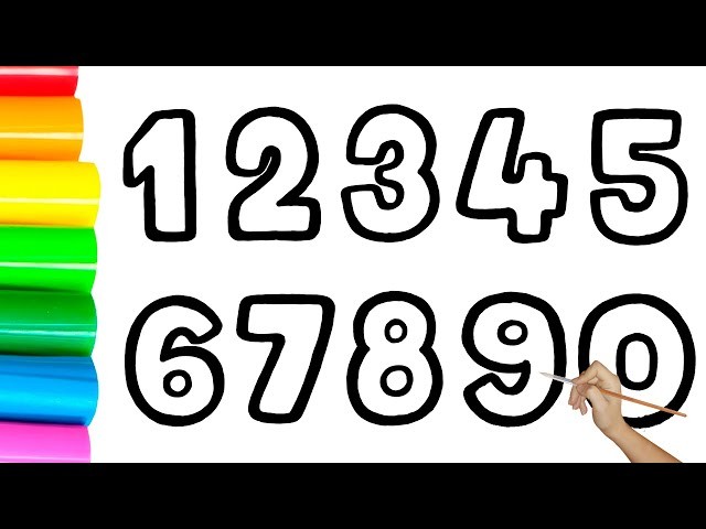 How to Draw Basic Numbers for Kids ? | How to draw Number 1 to 9 Glitter Rainbow | drawing numbers