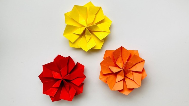 How to make origami flower. paper flower