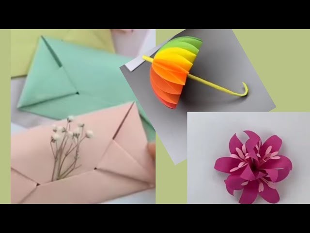Making fun craft for beginners paper craft #easy #paperenvelope#umbrella#flower #sadiakashif #SK