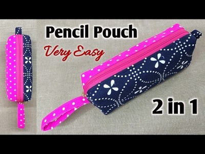 Pencil pouch sewing tutorial | How to make Pencil Pouch at Home | Pencil case cutting and stitching