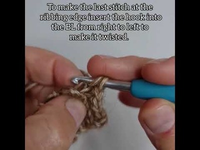Ribbing edge in slip stitch crochet