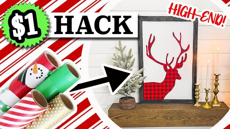 $1 *MASSIVE* & HIGH-END Christmas Decoration!! (everyone needs to try this GENIUS Dollar Tree DIY!)