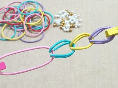 2 Amazing Craft Ideas with Hair Rubber Band - Rubber band Design - Hand Embroidery Trick - DIY Craft