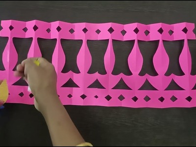 Diwali decoration ideas | How to make Paper thoran | 3 paper Thoranam ideas | Door hanging thoran