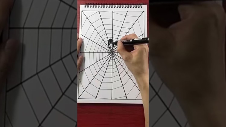 Drawing the Spider 3D on paper. #short