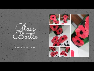 GLASS BOTTLE EASY CRAFT IDEAS | Painting Glass Bottles | Flowers | Relaxing | Aressa1 | 2021