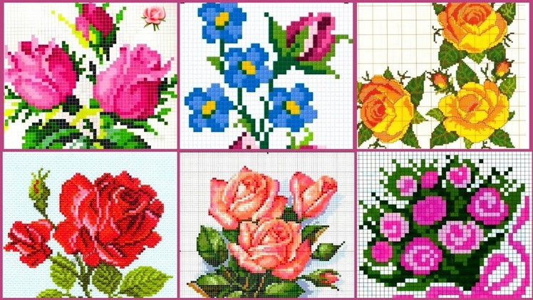 Gorgeous flower Cross Stitch hand embroidery patterns new colourful designs